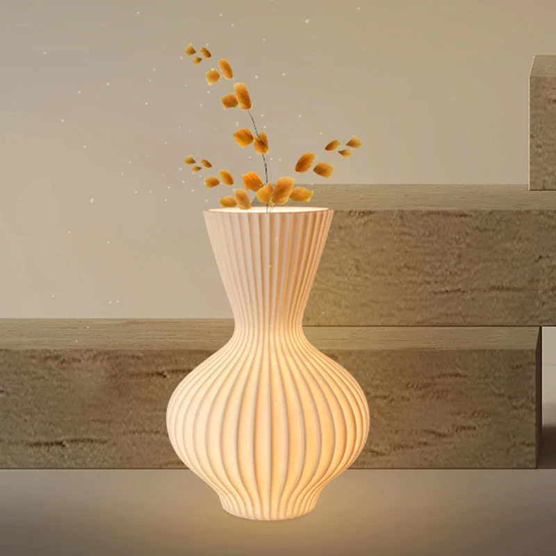 New Fashion OEM Chinese Porcelain Desk Lamp White Vase Shaped Nightstand Lamps Custom Gift Light Porcelain Bedroom Table Lamps