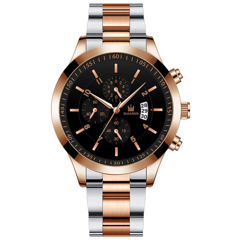 Лучшая цена минималистский для мужчин Три глаз шесть швов ремешок для наручных часов из нержавеющей стали браслет Бизнес часы для мужчин мужские часы ювелирные изделия Кварцевые часы для мужчин