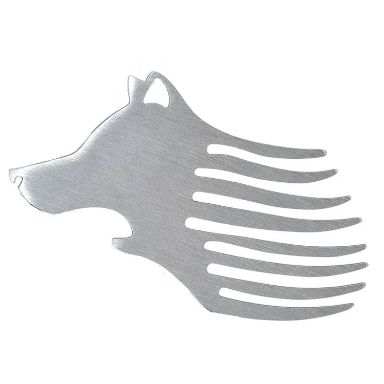 stainless steel beard comb and brush set black mini pocket comb portable butterfly comb knife