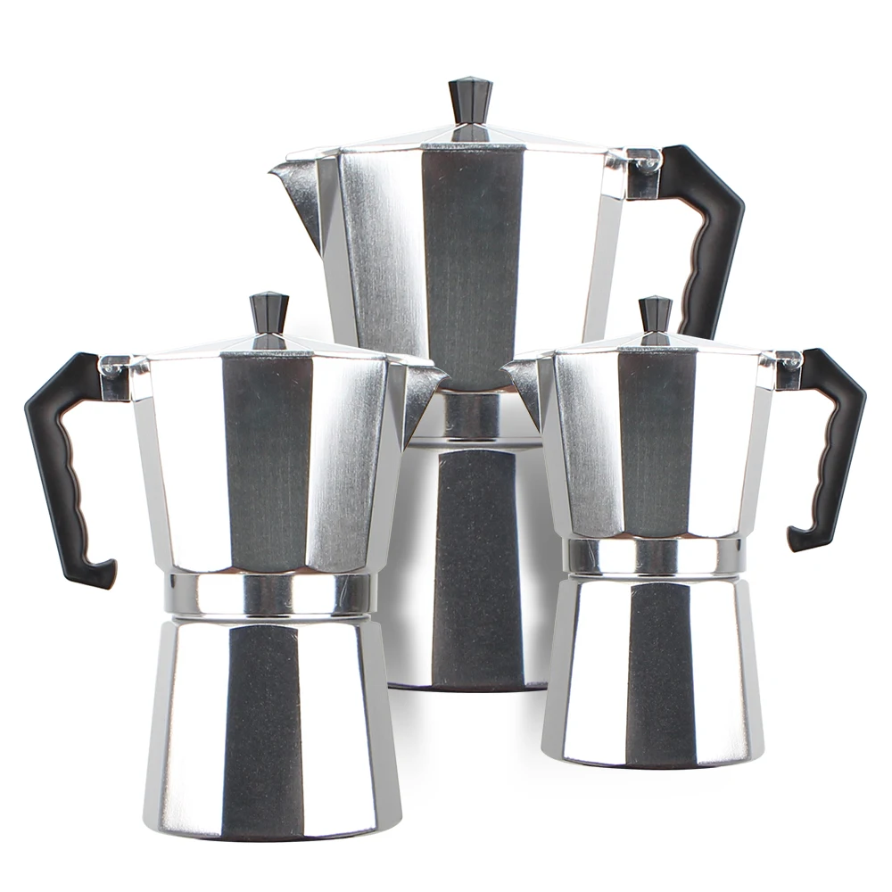 Aluminium Cafetera 9 3 6 Cups Custom Logo Italian Italia High Quality Coffee Maker Moka Pot