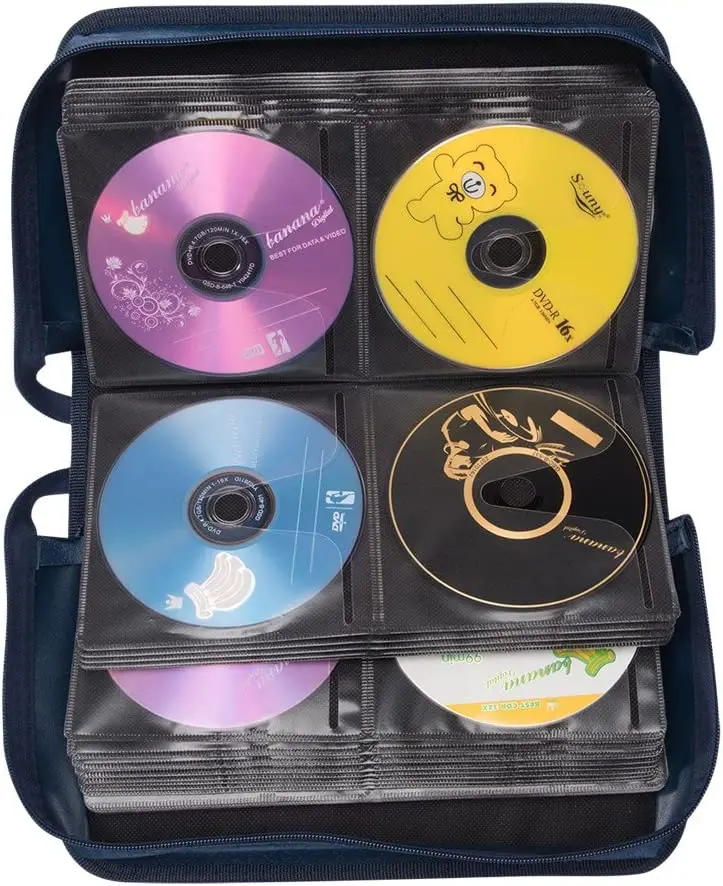 Disco Storage CD/DVD Case Wallet Portable Zipper & Handle Convenient CD Bags & Cases