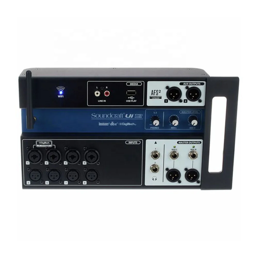 Soundcraft Ui12 12-Channel Digital Console With Integrated Stage Box & DSP Indoor Studio Music Equipment Digital Mixer