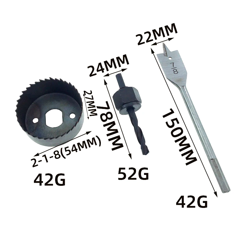 3pcs Sheet Metal Wood Hole Saw Drill Bit Set Bi Metal Heavy Duty Steel Concrete Core Hole Saw Diamond Set