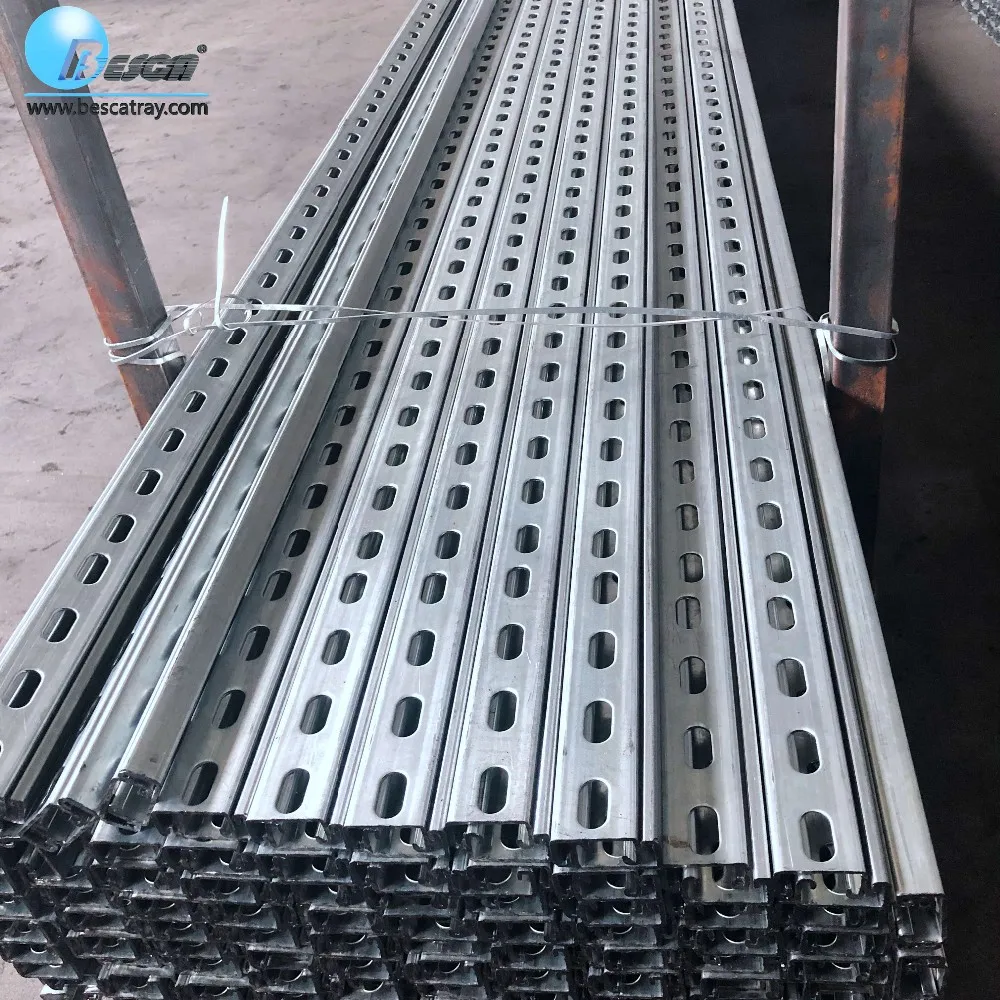 BESCA Hot Dipped Galvanized Strut Channel Unistrut Slotted Perforated Carbon Steel Strut Channel