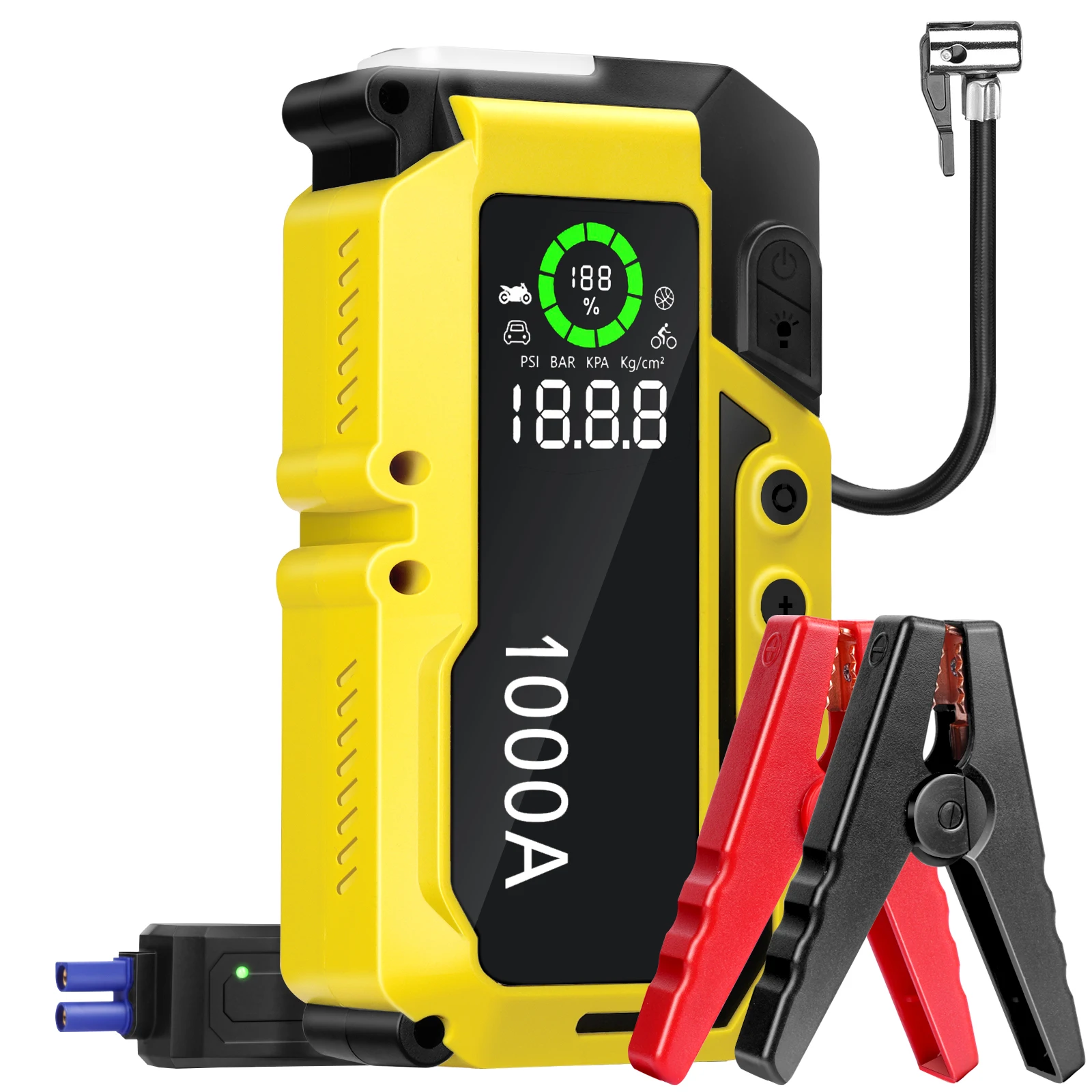 Emergency Jump Starter 12V Jumpstarter With Air Compressor 10000MAH Battery Power Booster Mobile Power Pack Battery Jump Starter