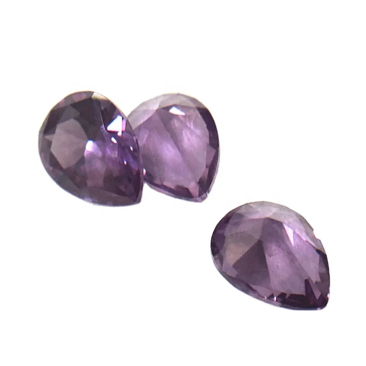 Pear cut 46# gem price tears shape wuzhou synthetic purple corundum gemstone alexandrite loose stone