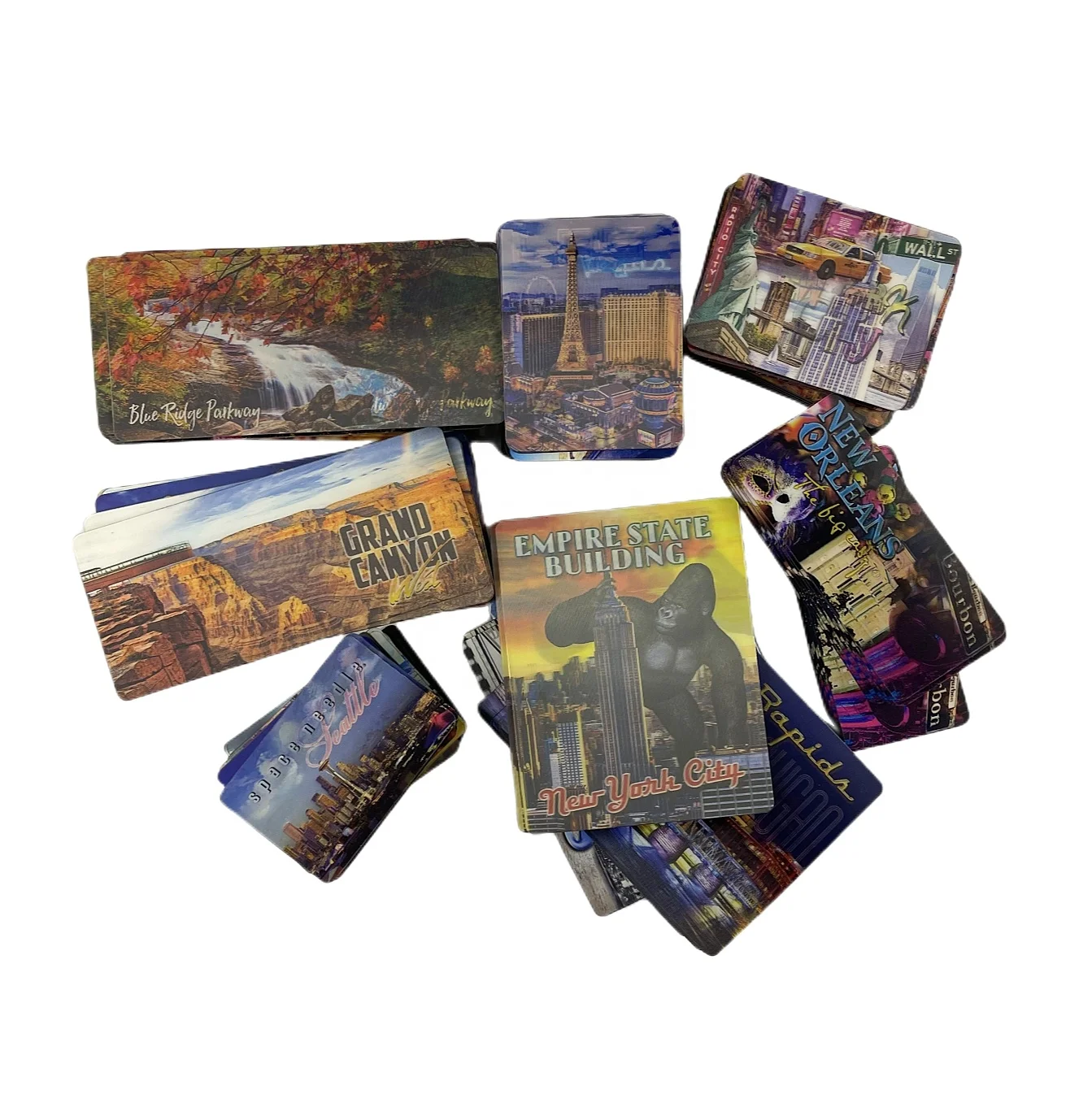 hot sales custom US city skyline style 3D lentiuclar fridge magnets  promotional magnet for gifts premiums and souvenir