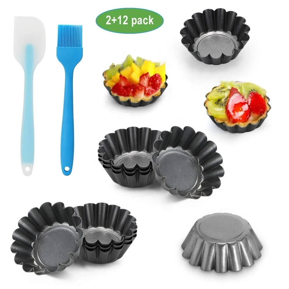 
Carbon Steel Mini Round Tart Pans Cupcake Cake Cookie Pudding Lined Mould Tin Baking Tool egg tart mold cake mold Mini Egg Tart Pans
