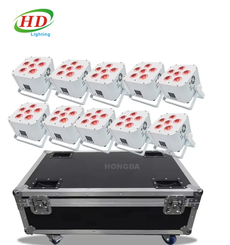 Wireless 6x18W 6in1 RGBWAUV Uplight for Wedding Stage Stunning Lighting Effects