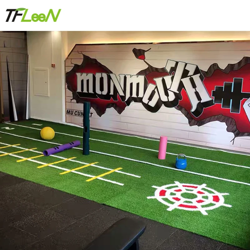 
Waterproof Artificial lawn Turf Carpet Indoor Gym Sled Turf Grass for Training Fitness mat rug Pattern customization 