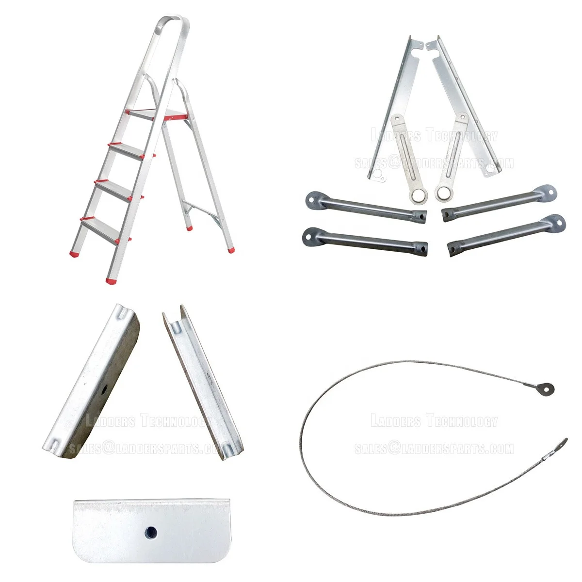 Aluminum Ladder With 5 Steps Folding Step Household Ladder  Accessory, Accessories