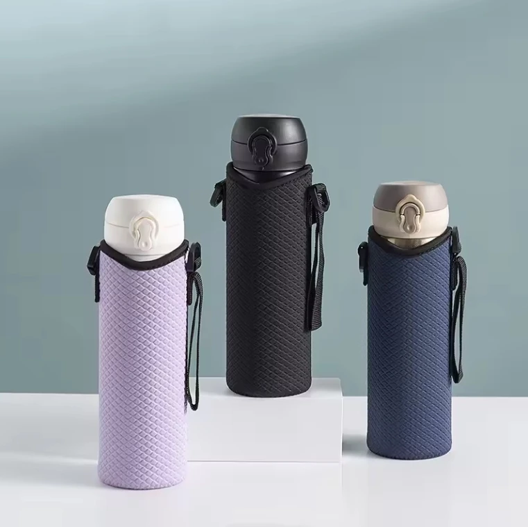 Custom Portable Non-Slip Cup Set Bottle Cap Neoprene Insulator Cooler Bag With Cup Holder