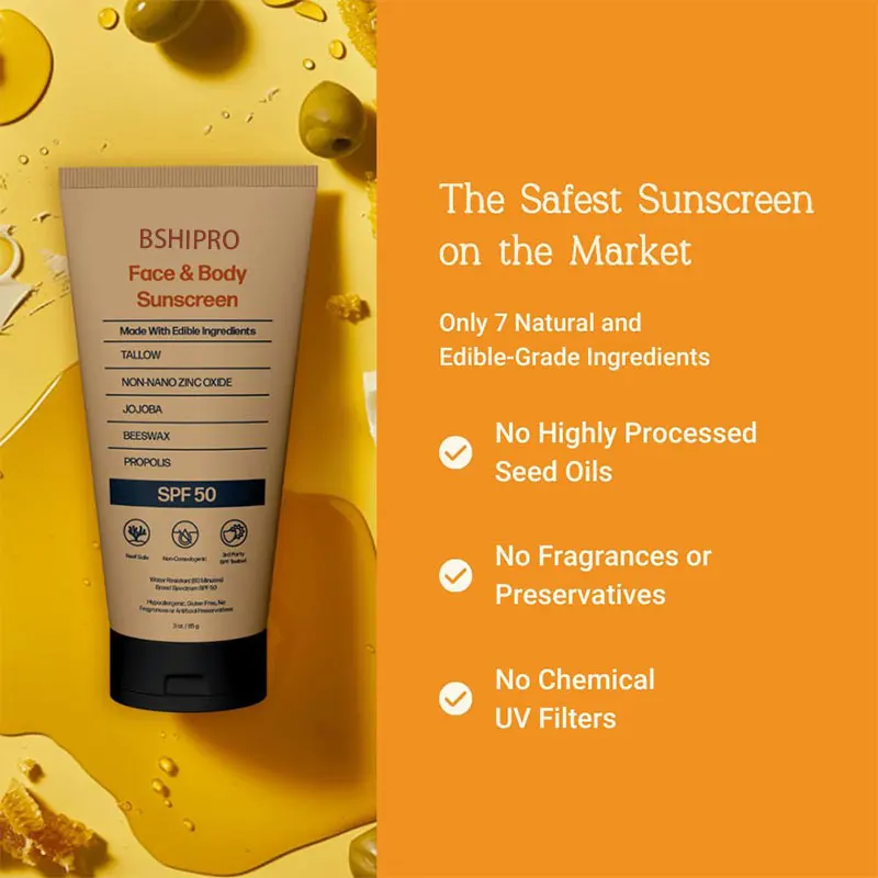OEM Натуральный минеральный солнцезащитный крем SPF 50 органический увлажняющий с жиром оксида цинка безопасный водостойкий защита для лица тела