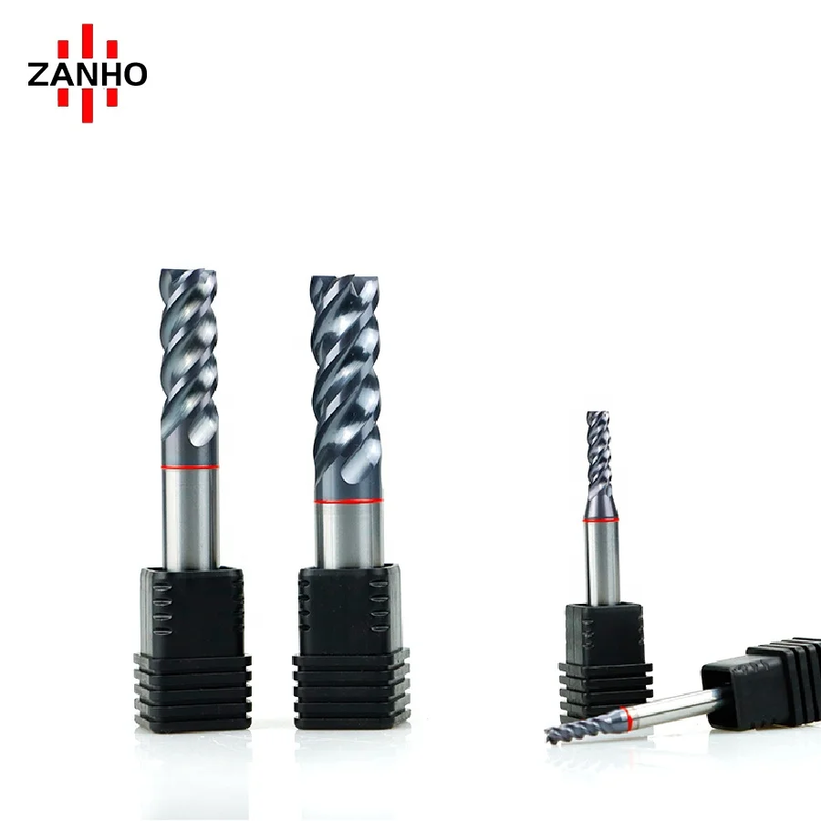 ZANHO Solid Carbide 4 Flutes Flat Tungsten Steel End Mills Cutters KNA750 for general applications