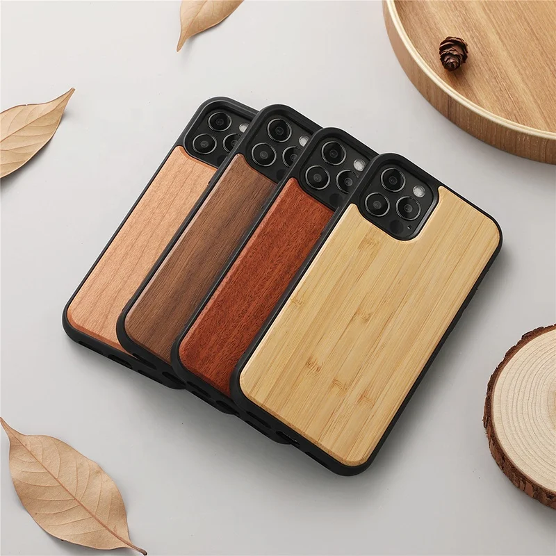 Custom engravable blank Natural Wood Layer clear TPU wood phone case cover for iphone 13 pro