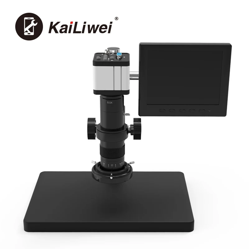 kailiwei VGA digital electronic repair microscope with 8 inch LCD display for mobile phone repairing