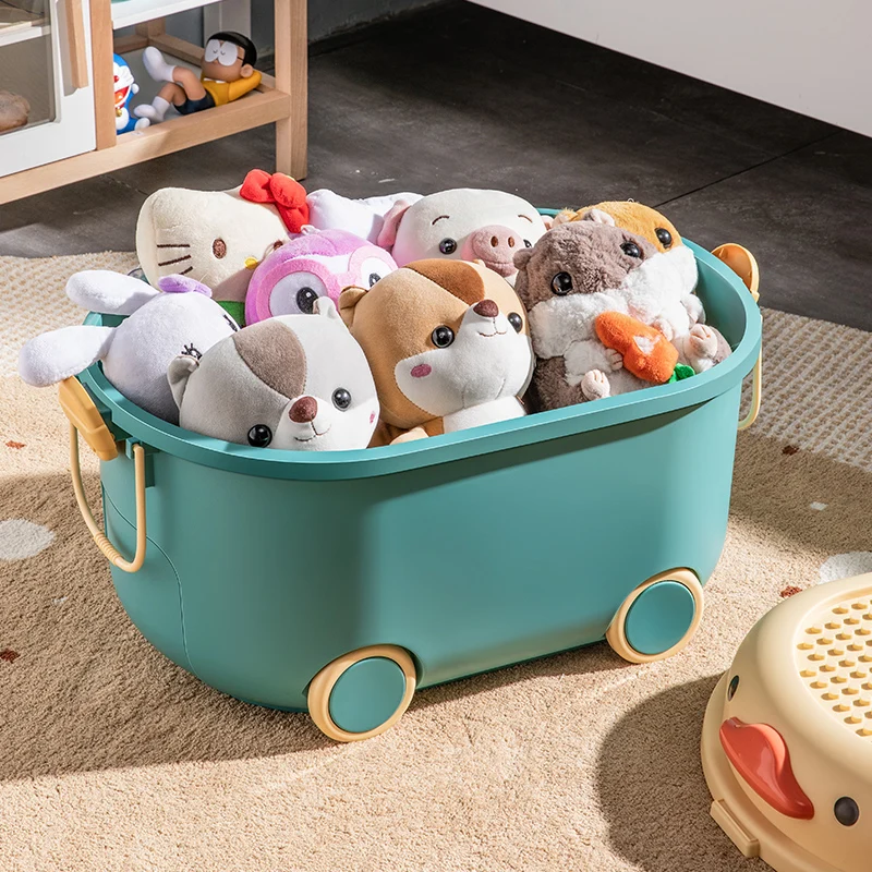 OEM Customized Cartoon Appearance Lovely Duck storage Box Large size Kid toys organizer Bin Used for children to form habit