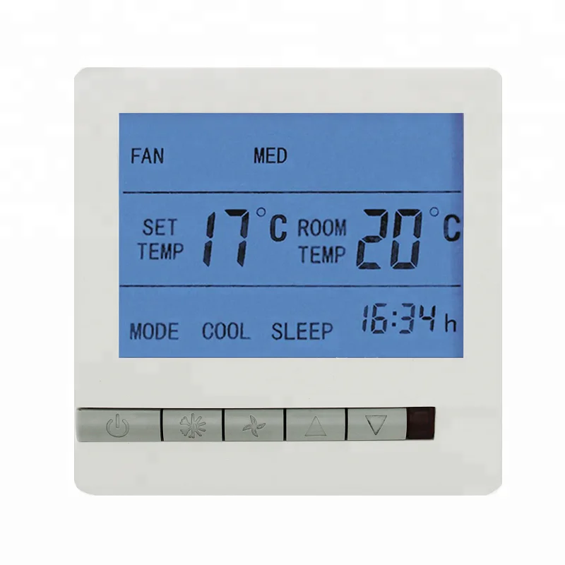 digital smart Fan Coil thermostat with LCD screen for HVAC system