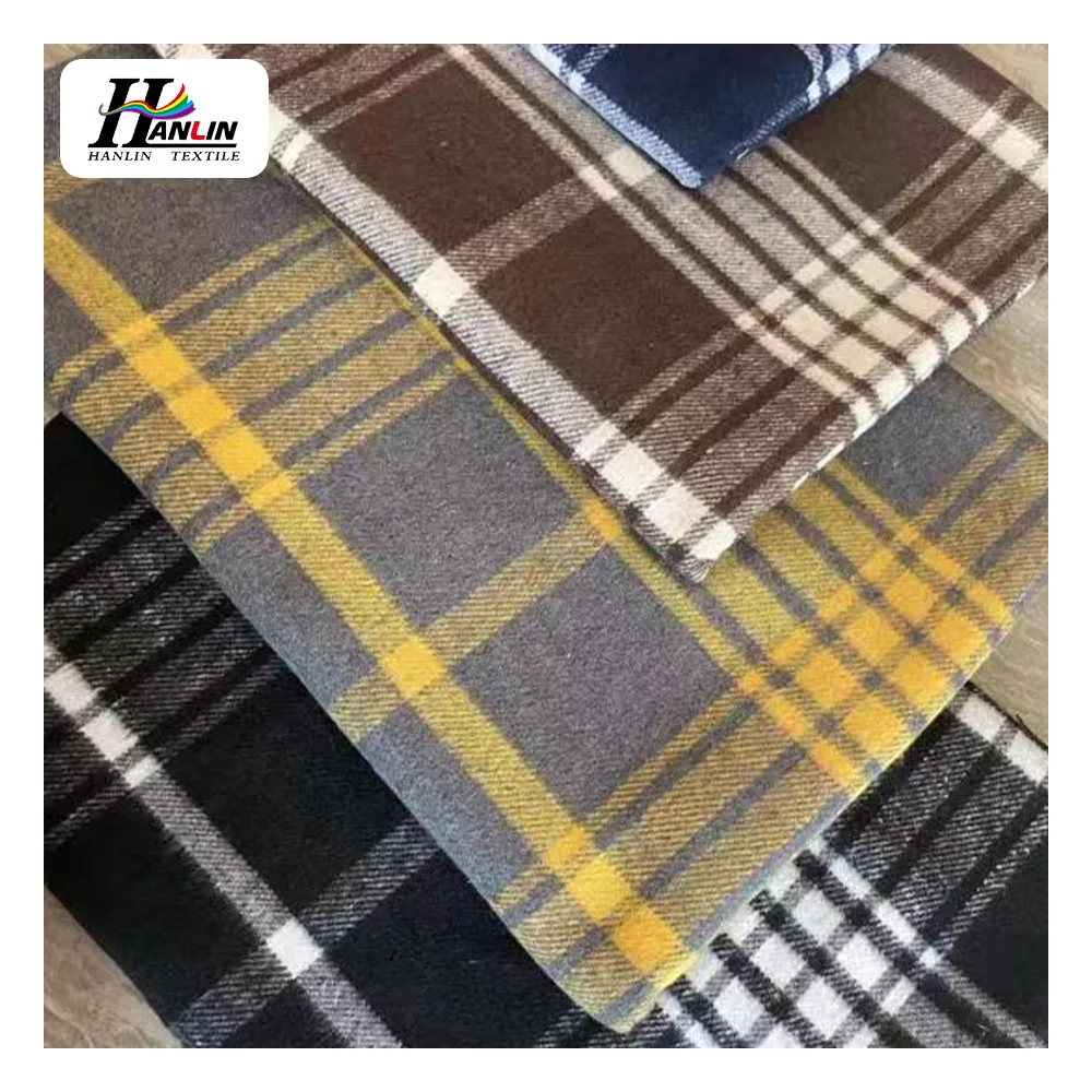 Brushed thick plaid 100% cotton yarn dyed twill plaid fabric 300gsm check custom cotton flannel fabric