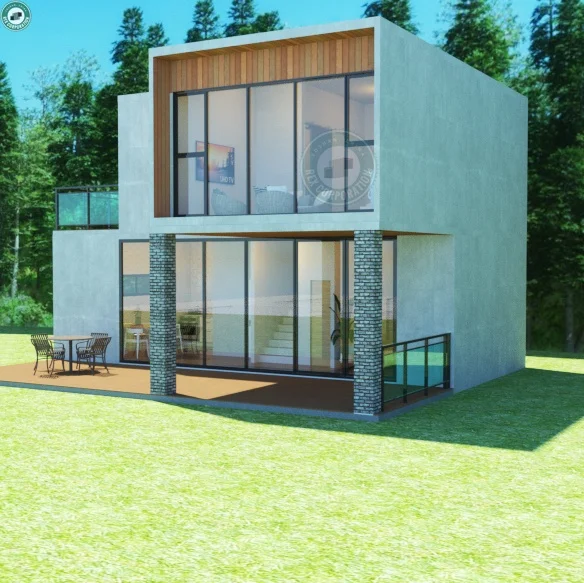 Luxury Prefabricated Modular Container Villa Residence Container Structure Light Weight Concrete Panel House in Saint Martin
