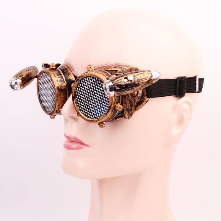 Rave Party Steampunk Goggles Vintage Sunglasses Steampunk Goggles With Barbed Wire Lens LED Party Goggles