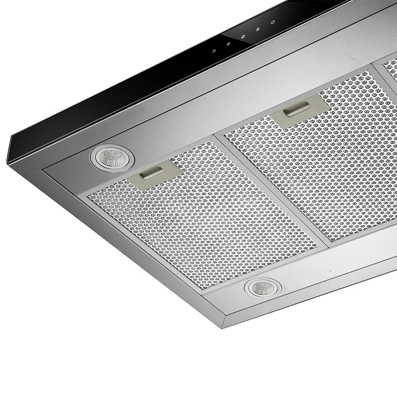 Smart hot sale modern fashionable design island chimney hood kitchen led cooker range hood