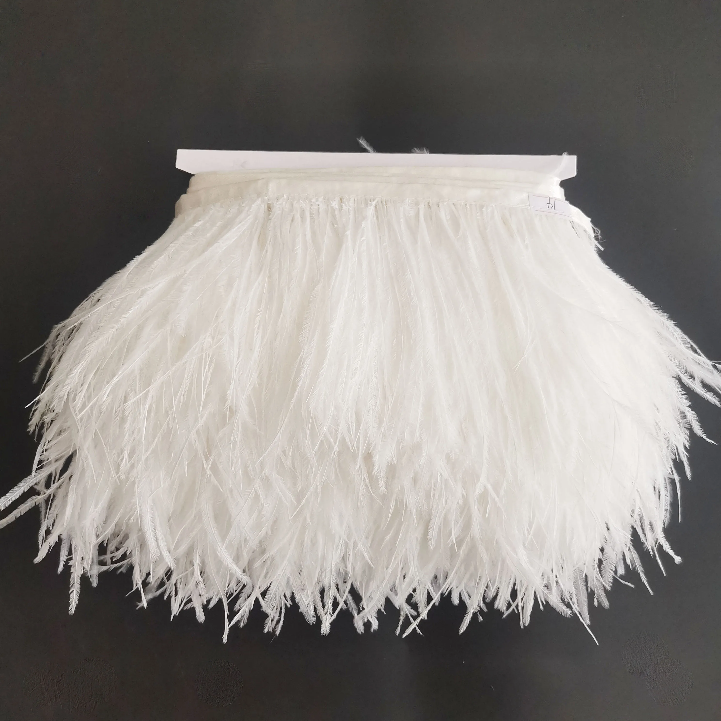 Customized Black 10-15cm 3 layers ostrich feather lace fringe trim for Fashion Costume