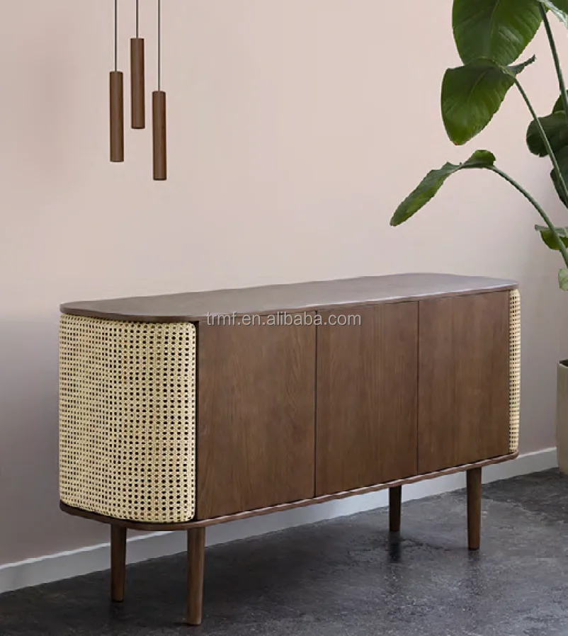 Best Sell Mid Century Retro antiker Art  Console Vintage West Elm Resin Wood Sideboard Cabinet For Restaurant Home Furniture