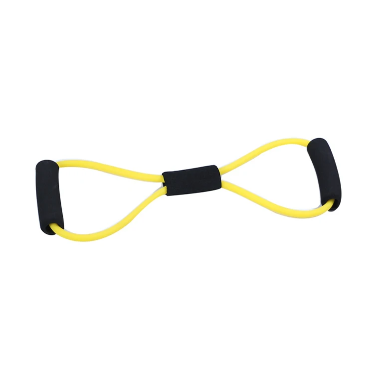 
Elastic Latex Chest Stretcher Resistance Exercise Tubing Exerciser With Foam Handle 