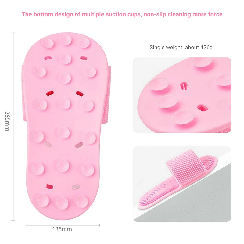 New Home Silicone Bathroom Lazy Foot Wash Slippers Silicone Bristles 360 Degree Surround Clean Foot Massage