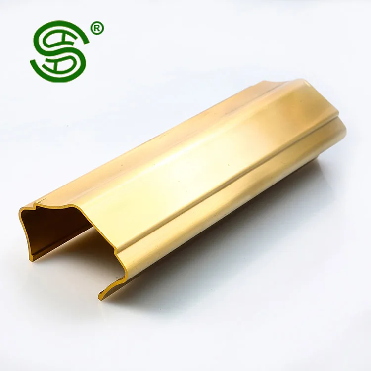 Высококачественные золотые поручни, медные, латунные профили, индивидуальные перила для лестницы