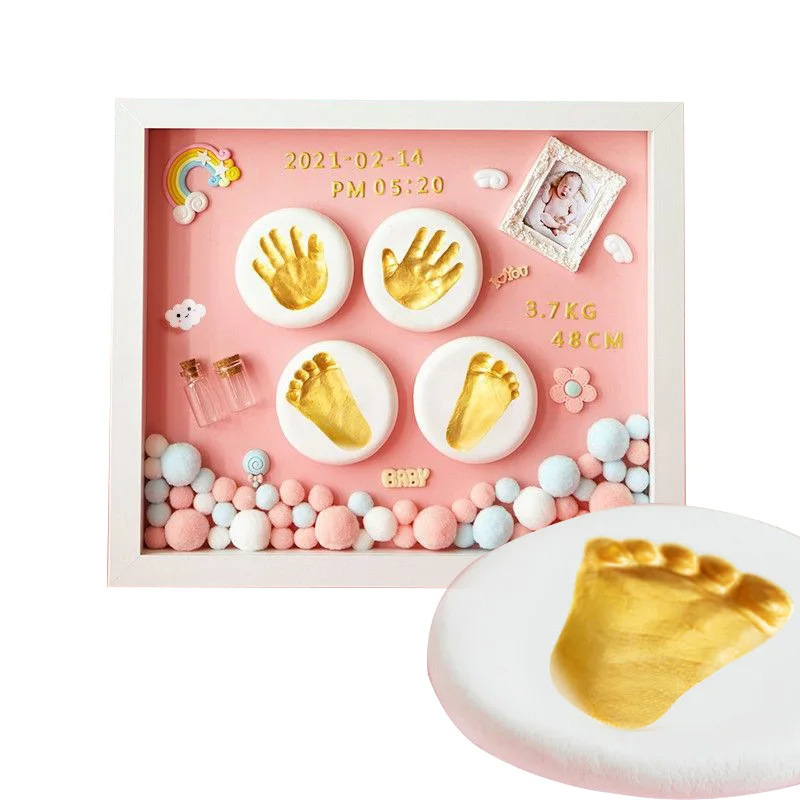 Factory Price Baby Clay Photo Frame Footprint Handprint Clay Kit Keepsake Gift Foot Print Clay