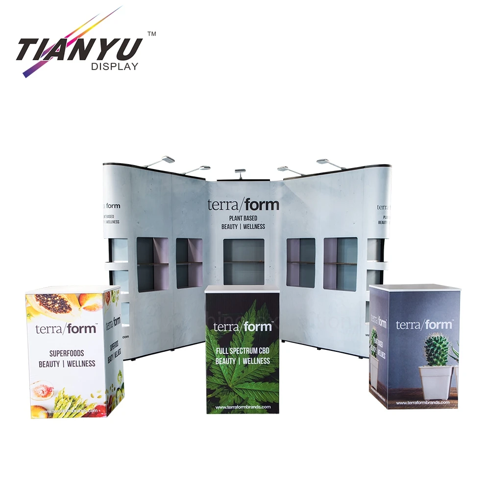 Tianyu Custom Aluminum Frame Pvc Magnetic Backdrop Exhibition Stand Curved Pop Up Trade Show Display