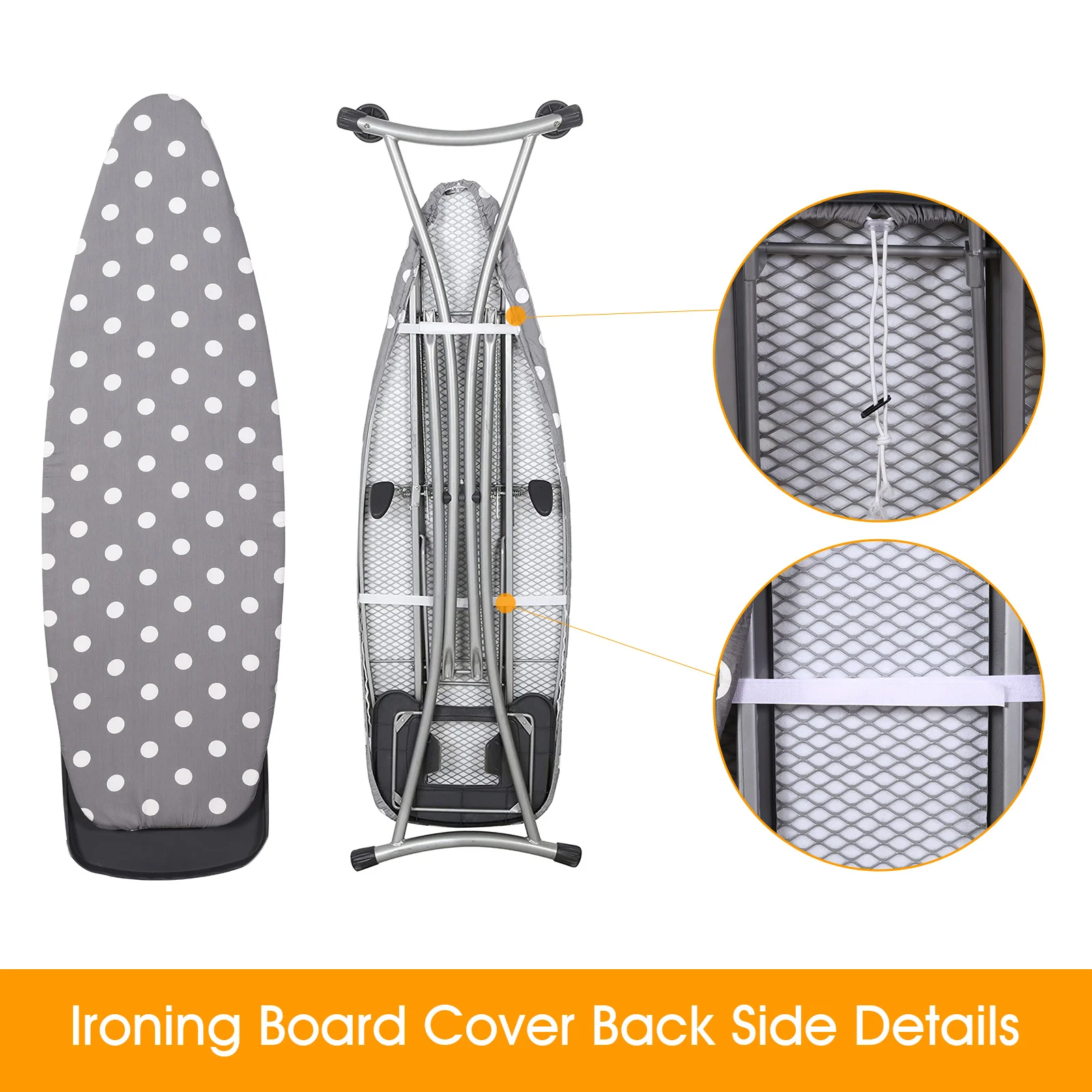 Time2Shop Scorch Resistant Padded Ironing Board Cover Metallic Heavy Duty Heat Reflective 124x38cm (Bubble)