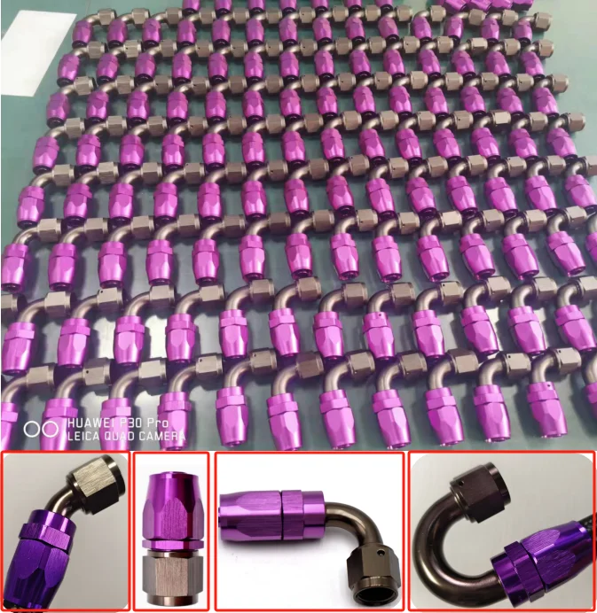 Logo Custom Aluminum 45 90 Degree Female Purple Dash AN Fitting AN6 6AN #6 AN8 8AN #8 AN10 10AN #10 Swilve Hose Ends Adapter