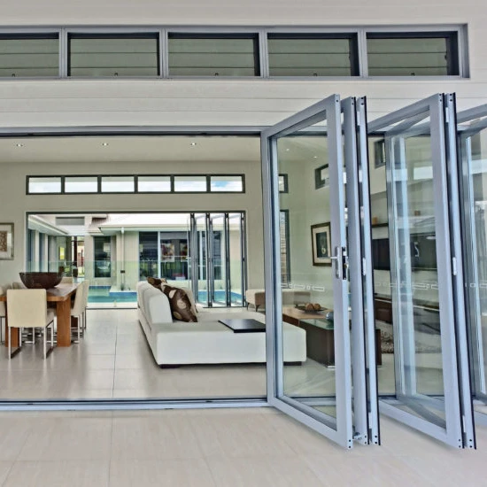 TOMA-as2047 aluminium door folding sliding door tempered glass door