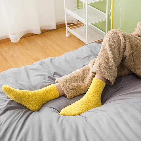 Super Soft Thick Warm Plush Fluffy Slipper Sock Women Casual Sleeping Fuzzy Cozy Socks