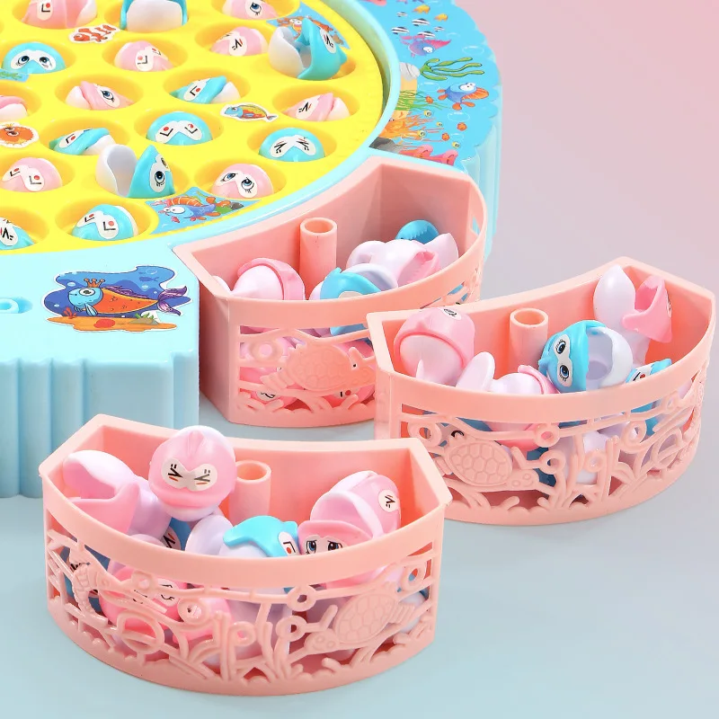 Wholesale Kids Electric Magnetic Game Magnet Set Children Puzzle Fishing Plate Toy