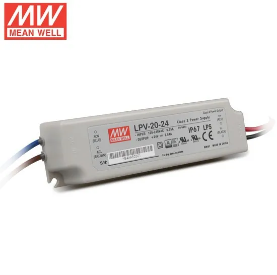 Meanwell MW LPV-20-12 LPV-20-24 LPV-20-5 LPV-20-36 20W mean well IP67 Outdoor CV AC/DC 24V 12V 5V 36V led switching power supply