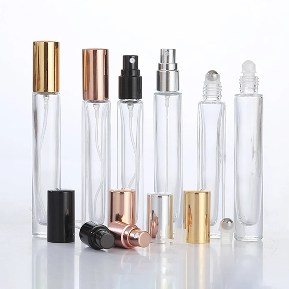 Cheap Custom Small Empty Refillable Square Round 10ml Roll On Spray Glass Perfume Oil Bottle