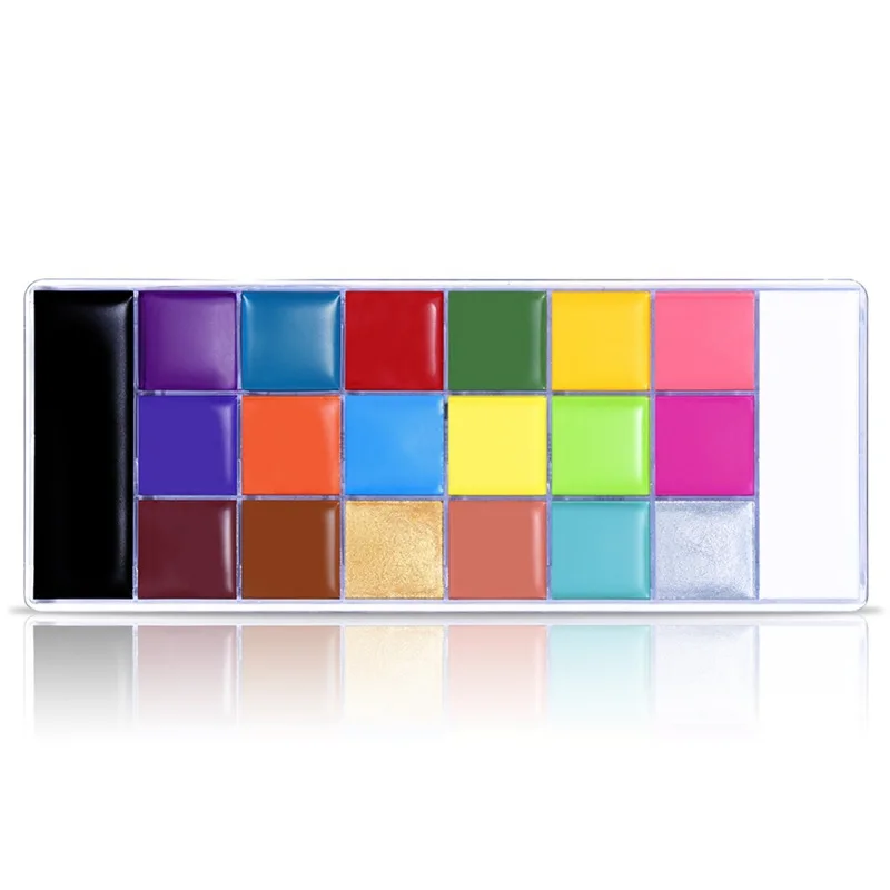 20-Color Body Face Painting Palette for Halloween Cosplay Parties OEM Body Makeup Halloween Cosplay Face Body Painting Supplies
