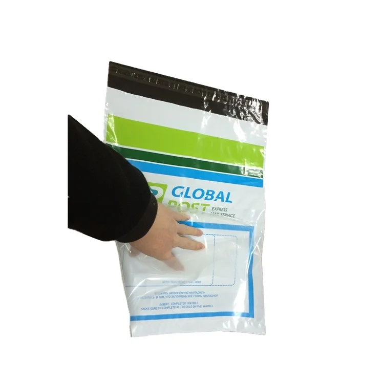 Free Sample High Quality OEM Design ups ems Express Waybill Invoice Plastic Bags with Pocket