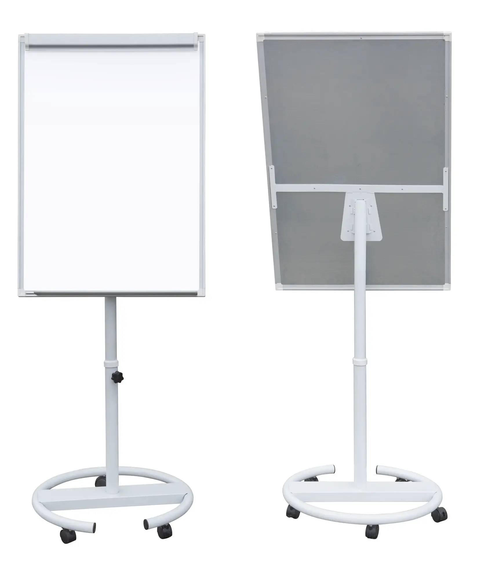 Rounded base  paper magnetic easel whiteboard with wheels