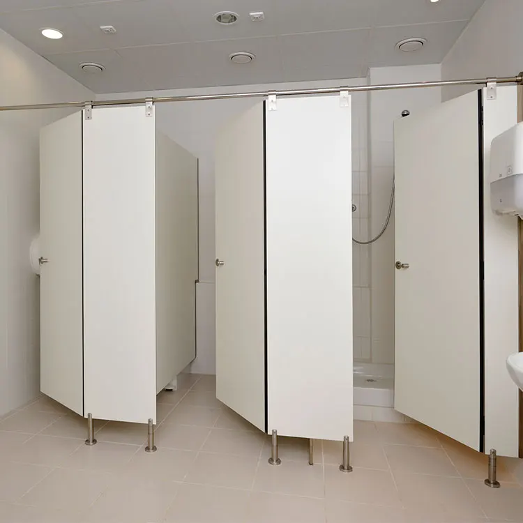 HPL bathroom doors compact panel toilet cubicles wood bathroom partitions for office