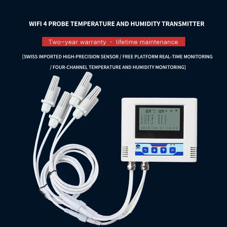 Best Battery Inside Temperature Humidity Data Logger Wifi Temperature Sensor Alarm