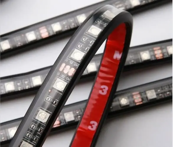 Автомобильный 12 светодиод синяя зажигалка атмосферный свет светодиодный Декор напольная неоновая лампа