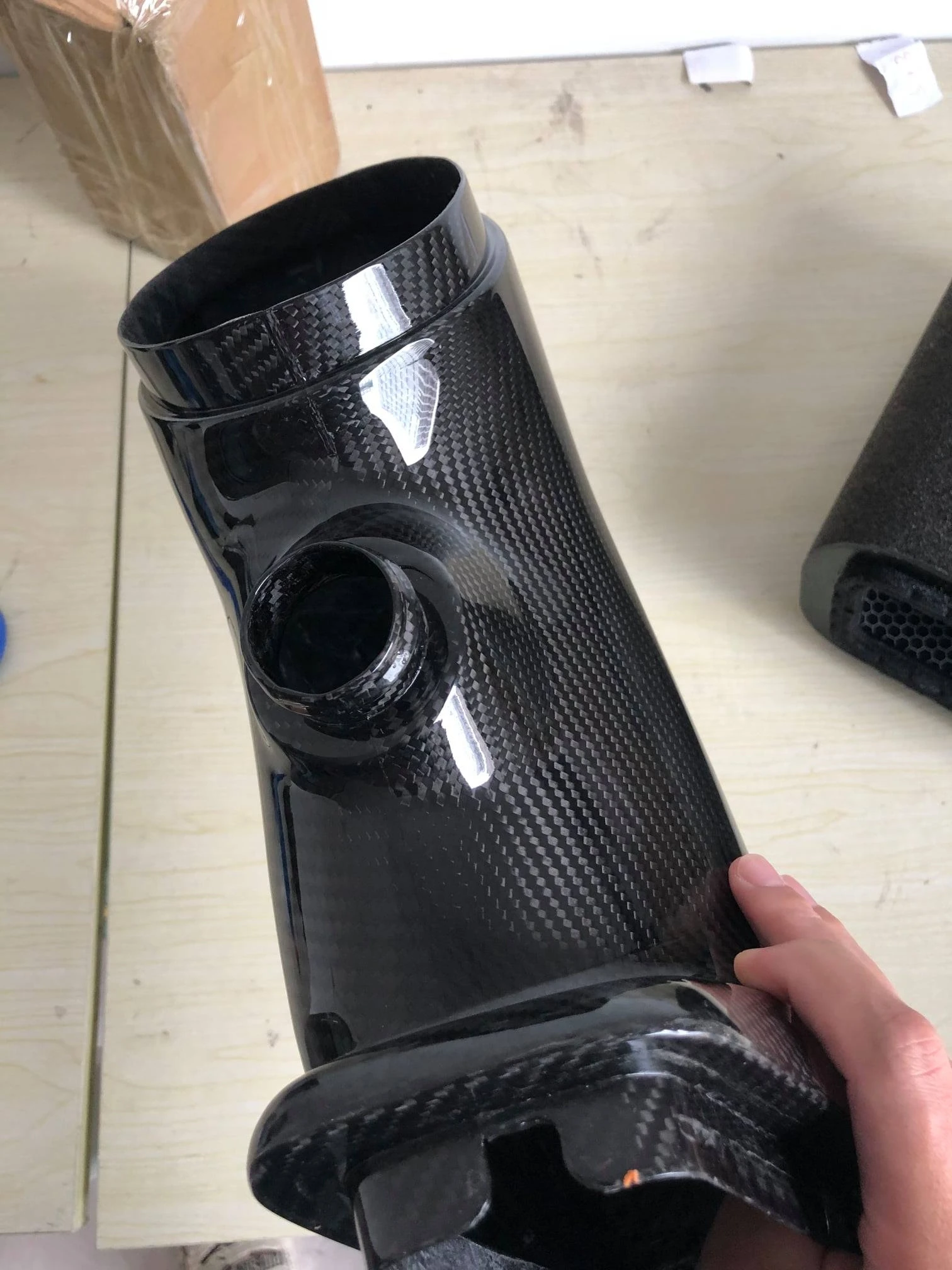 High Quality Carbon Fiber Mold Custom Carbon Fiber Intake Pipe Heat Resistant Carbon Fiber Curved Pipe