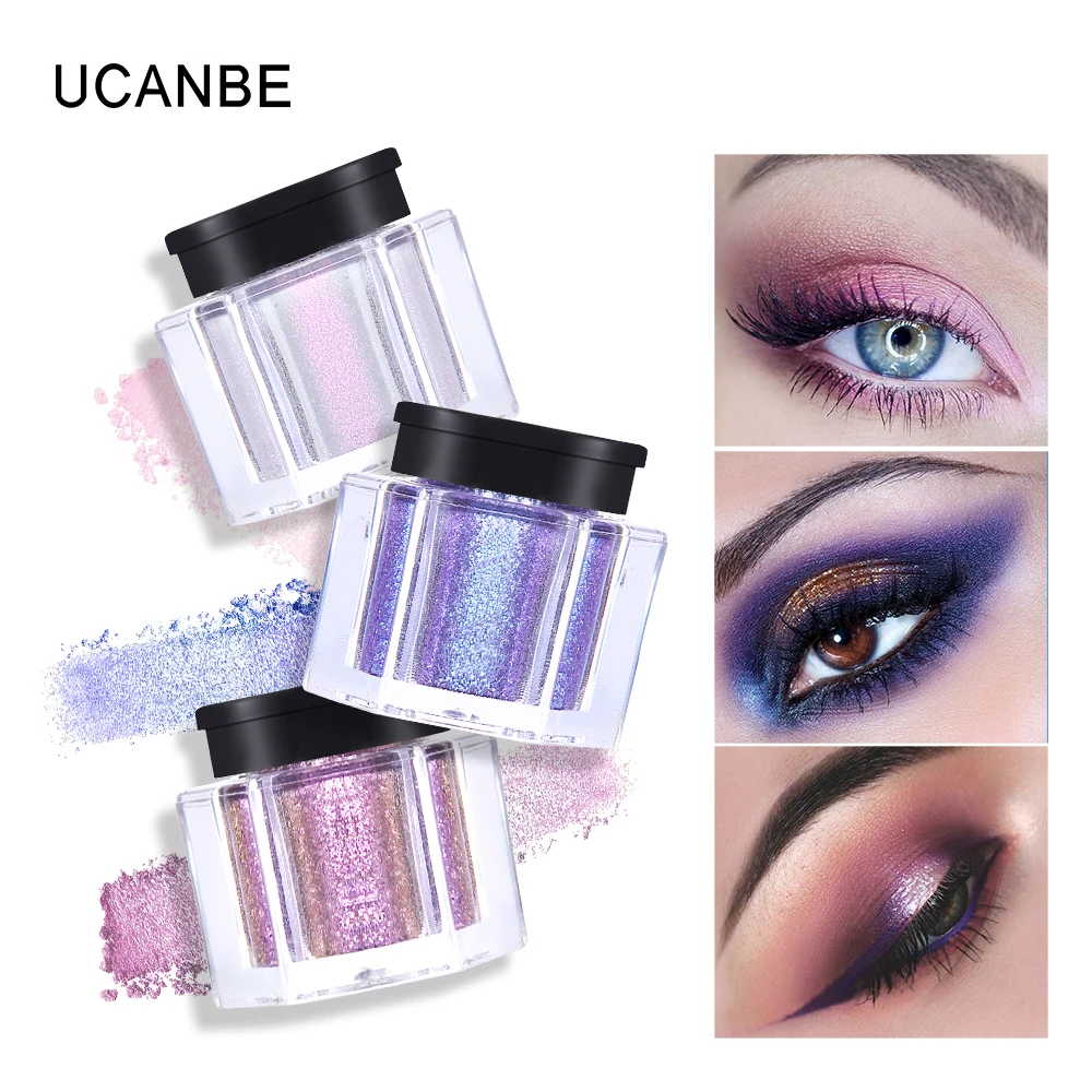 UCANBE Brand Chameleon Eyeshadow Powder Makeup Set Shimmer Glitter Pigment Eyes Shadow Loose Powder Waterproof Nude Eye Cosmetic