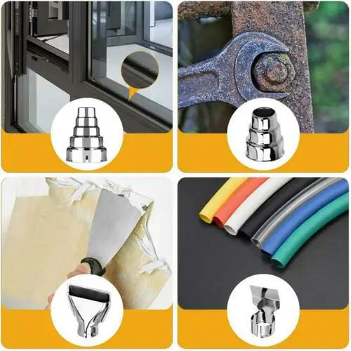 QR 85C1 with 4 nozzle  Heat Gun Nozzles Kit Hot Air Gun for DIY Shrink Wrap Thermal Power Tool Peeling Paint temperature
