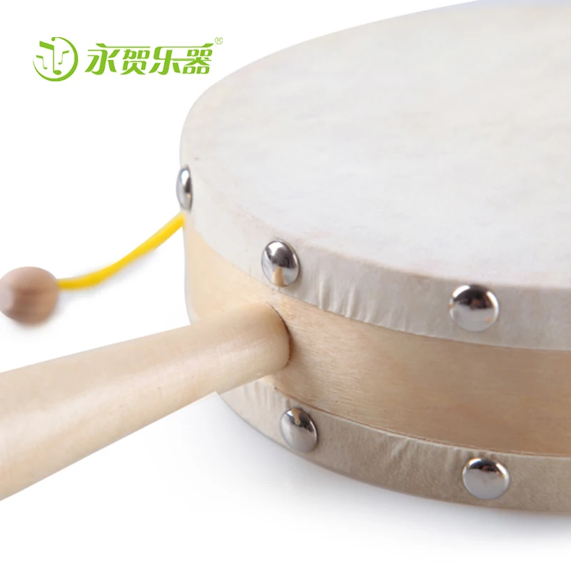 kids toy rattle drum, custom logo print hand drum, Chinese traditional tambourine chinese touy drum